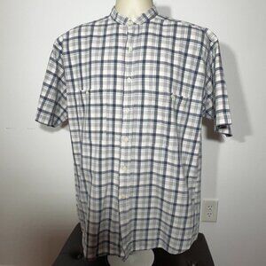 Men's Cactus Plain Short Sleeve Button Up Shirt - Medium